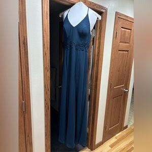 Azazie dark navy bridesmaid dress